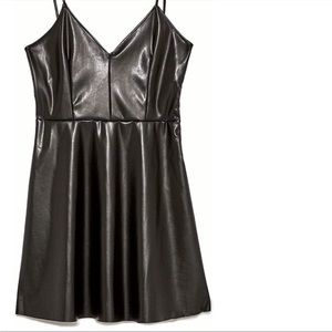 Zara Leather Skater Dress